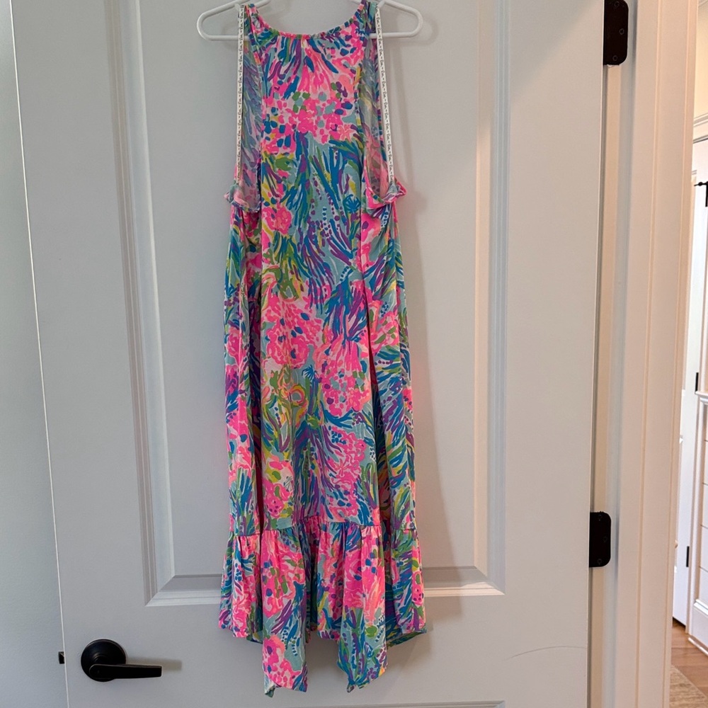 Perfect condition- Lilly Pulitzer Pink and Blue Floral Dress, 100% Pima cotton.